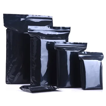 100 бр. сгъсти черен само уплътняващи пакет, чанта за теглене на костите, дебели опаковъчен пакет, херметично запечатан пакет