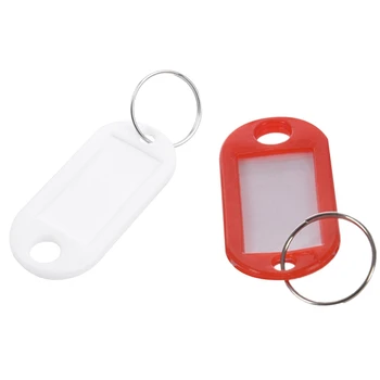 200 Бр. висококачествени пластмасови брелков за ключове, 100 бр. в червено и 100 бр. бял цвят