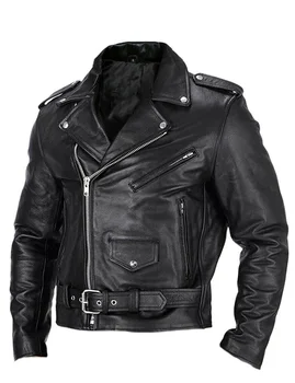 2023 Мъжки модни кожено яке, приталенная яке от изкуствена кожа с висока яка, мъжки якета с цип с защита от вятър, мотоциклетни сака с ревери, мъжки