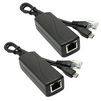 2X Микро-USB POE Сплитер 48V-5V2A/3A Mini USB Захранване Национален стандарт със зареждането на смартфон