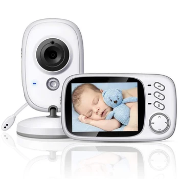 3.2-инчов видеоняня за майките и децата, 2,4-Гигабайтные двустранен аудио Камери за нощно виждане с дисплей на температурата