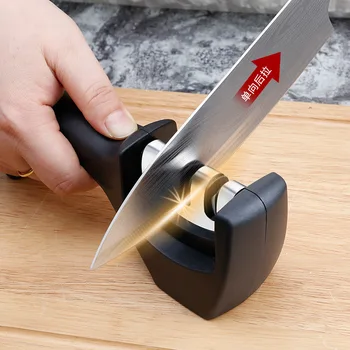 3-стъпка инструмент за бързо заточване, ръчно Мултифункционална острилка за нож с противоплъзгаща основа, аксесоари за кухненски ножове