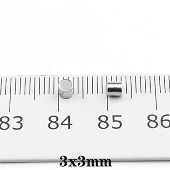 50ШТ 3x3 mm Търсене на Дребния Дисков Магнит 3 ммх3 мм Обемни Малки Кръгли Магнити 3x3 mm Неодимовый през Цялата N35 Силни магнити 3*3 мм