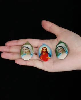 Cottvott 5 бр. Католически Висулки във формата на Сърце на Дева мария Богородица, икони на светото сърце на Исус, Висулки за бижута, аксесоари за самостоятелно приготвяне