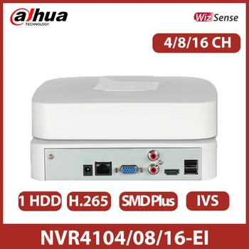 Dahua Mini NVR4104-EI заменя NVR4104/08/16- 4KS2 4/8/16CH Smart 1U 1HDD Мрежов видеорекордер WizSense POE Security Onvif