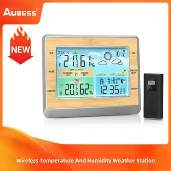 EN8829A Сензор за температура и влажност на въздуха На входа/изхода Безжичен Детектор за прогнозата за времето на Цифров Часовник Цветен екран Сензор за налягане на въздуха