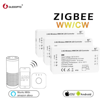 GLEDOPTO WW/CW Smart Control Система за Zigbee Безжично управление на Led контролер за осветление 12-24 В RGB Преминете затъмняване на LED