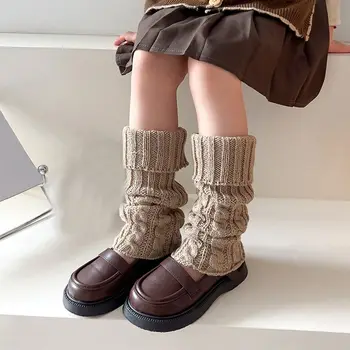 JK/Бебешки Гамаши с обрат, Модни Чорапи в японски стил Харадзюку, Калъф за краката, Дълги Чорапи, Вязаный калъф за краката за момичета