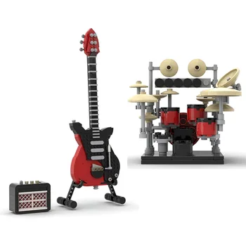 MOC Creative Exper Idea Полк барабана Китара усилвател Модел Строителни блокове Тухли САМ Играчки за деца Подаръци за рожден Ден