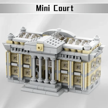 MOC атракция Средновековна Архитектура Мини-модел на Сградата на съда Набор от градивни блокове на Националната Градска прокуратура Stree Tview Тухли Играчки