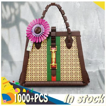 MOC Творчески градивните елементи на Преносима Модерен модел чанти С Цветен Извънбордов Пазлом От малки частици За Момичета, играчка за подарък на 