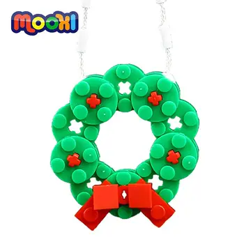 MOOXI Коледен Венец От Имел 24 Бр. MOC Тухла Празнична Украса Изграждане на Блокове, Части от Детски Играчки За Деца Коледен Подарък