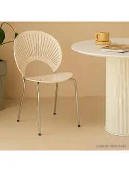 Nordic ins shell столче за домашно почивка с балконной стол за хранене, стол датски дизайнерски лесен луксозен ретро стол за грим