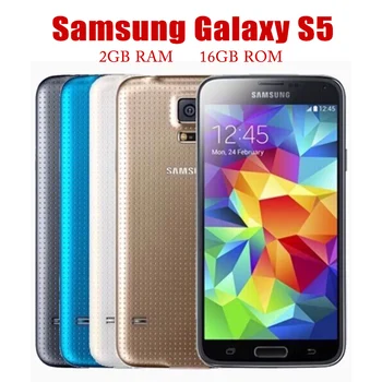 Samsung Galaxy S5 I9600 5,1 Инча(ове) на Смартфон с 2 GB RAM памет 16 GB ROM Четириядрен 3G и 4G 16MP GPS Оригинален мобилен телефон Отключени