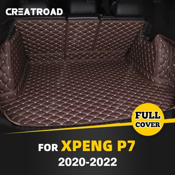 Автоматично Подложка за багажника с пълно покритие За XPENG P7 2020-202221 Кожена подплата за багажник на Кола, Аксесоари за защита на интериора Карго подложка