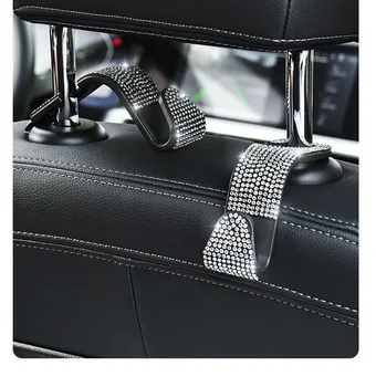 Блестящ диамант с форма на кука за облегалката на автомобилни седалки, универсална поставка за останалите главата, рафтове за съхранение на облегалките за автомобили Honda