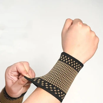 Вязаный месинг наручник за защита на китката найлон дишаща впитывающий пот ръкав за фитнес баскетбол лицеви опори и спорт