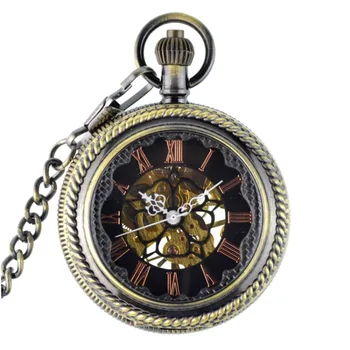 Джобен часовник с увеличително стъкло, механични реколта колиета с капак и деколте, мъжки и дамски часовници на едро