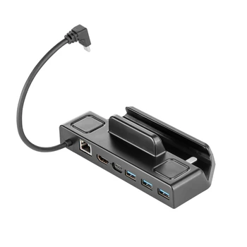 Докинг станция-хъб за свързване на USB C до RJ-45 Ethernet 4K 60HZ -Съвместима с притежател на конзолата