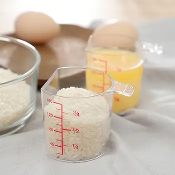 Ефективен ориз лъжичка за чантата, Точност мерителна чашка за ориз с дръжка, удобна за съхранение, Компактен дизайн, точно за приготвяне на храна за чанта