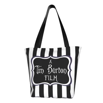 Забавни чанти за пазаруване От Филма на Тим Бъртън, Тапи, Филм на Ужасите и Фентъзи, Продуктова Холщовая чанта за пазаруване
