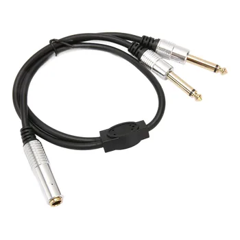 Звук сплитер кабел 6,35 мм сплитер кабел златно покритие PVC тел щепсела и да играе женски двойна Мъж за усилвател за микрофон