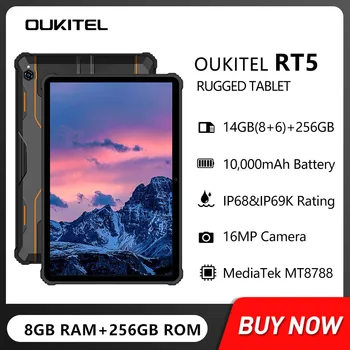 Здрав Таблет OUKITEL RT5 8 + GB 256 GB 11000 mah, 10.1-инчов FHD дисплей, Android Таблети 13, 16-мегапикселова Камера, 33 W, Заредена таблет с две СИМ карти, раздадени 4G