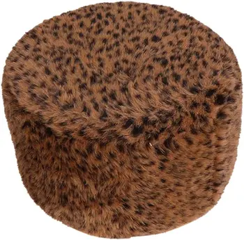 Изберете 5 размери, Пухкав Кръг на калъф за стол, малка торбичка, която симулира леопард - 28 см