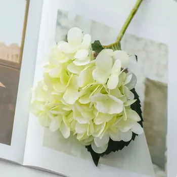 Изкуствена имитация цвете хортензия, копринени тъкани, пластмасови фалшив цвете за украса на дома партита, сватби