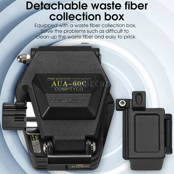 Инструменти за рязане на оптичен кабел С кутия за отпадъци влакна AUA-60C точност ръководят Влакна Сатър с 16 Повърхностни остриета FTTH