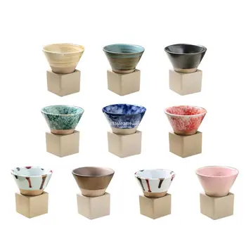Керамични чаши за кафе с поставка за японския лате в цветенце, Порцеланова чаша за кухня, Директна доставка