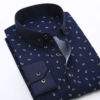 Клубна мъжка риза с цветен модел, новият пристигането, дълъг ръкав, оборудвана яка, копчета, високо качество на бизнес ризи с принтом