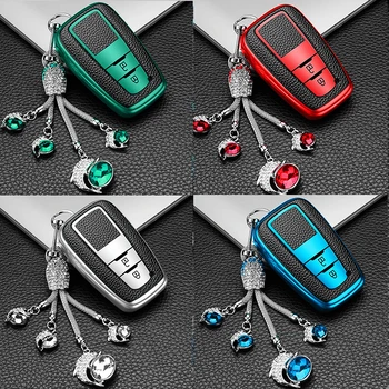 Кожен Калъф За ключове на автомобила от TPU, Чанта, Ключодържател, Държач за Toyota Camry Prado CHR Prius, Corolla RAV 4, Защитни Аксесоари