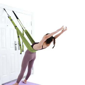Колан еластичен колан с вратата на стена, Регулируема Презрамка за практикуване на йога, Фитнес гривна, колан за разтягане на краката, Извивка на гърба си, Разделение, Инверсия