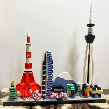 Креативен Експерт Tokyo Skyline Ideas Градска атракция Модел, Съвместима С 21051 Moc Buiilding Block Bricks Развитие на Играчка, Подарък 547 бр.