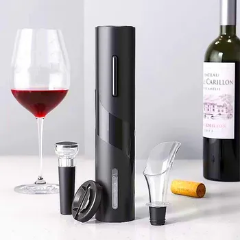 Креативна USB акумулаторна електрическа отварачка за бутилки, 4 в 1, модел батерия, Комплект открывалок за червено вино, Аксесоари за дома за готвене