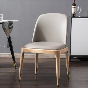 Луксозни Дизайнерски столове за дневна, Преносими Кожен съвременно Дизайнерско кресло за отдих, мебели за хола Nordic Sillas Comedores MQ50KT