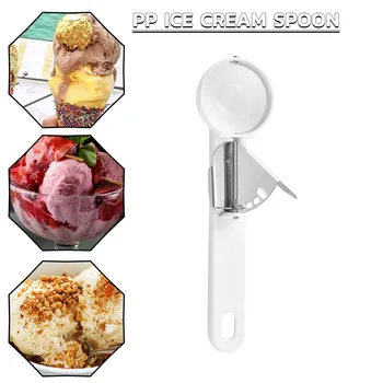Лъжичка за сладолед Лъжичка за сладолед от неръждаема Стомана Пластмасова Лъжичка За сладолед, бисквити, Пъпеш, Плодове Топки, Лед, Кухненски инструменти