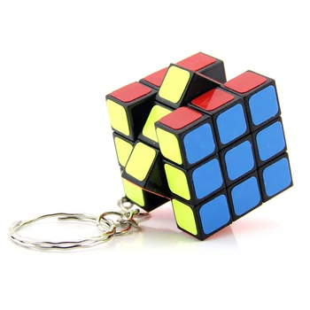 Мини-Ключодържател с Куб на Рубик третия ред, Креативни бижута, 3 см, Образователна играчка на ключодържателя с ключовете от колата, Окачване, продажба на Едро, ключодържател