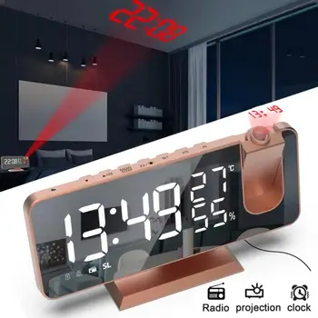 Многофункционален часовник с огледало температура и влажност на въздуха, радио часовник, led дисплей, Комфортен мултифункционален нощни дисплей време