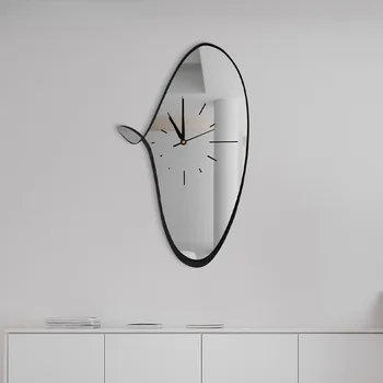 Модерна минималистичная декоративна рисувани стенни часовници в хола, часовникът е в скандинавски стил, монтиран на стената лампата на верандата, луксозни домашни часовници с изключване на звука