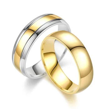 Модни пръстени от титанов стомана на едро за жени, двойка пръстени