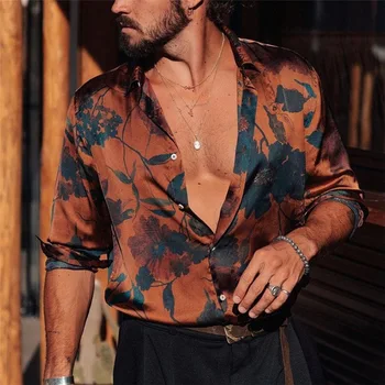 Мъжка риза с къси ръкави, пролет и есен, Нов стил, антични хонг конг модни популярна ежедневна риза големи размери