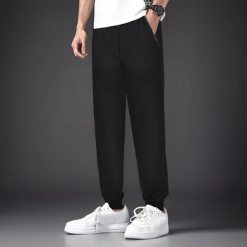 Мъжки Спортни панталони големи размери с джобове с цип за Свободно намаляване, Ежедневни панталони с завязками за бягане, Спортни панталони 5XL