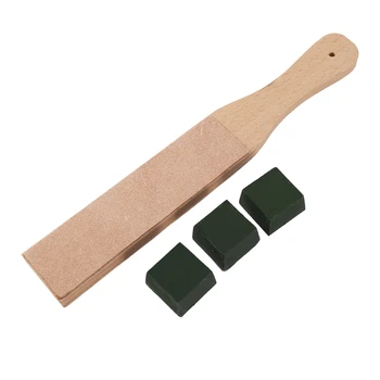 Набор от инструменти за източване на кожата Дъска за източване на кожата 3 опаковки полировального състава за заточване на кожата Острилка за ножове