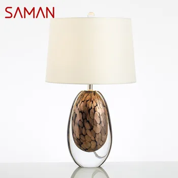 Настолна лампа SAMAN Nordic Glaze Съвременно изкуство Хол, Спалня, Кабинет, Хотел LED Индивидуалност, Оригиналност Настолна лампа