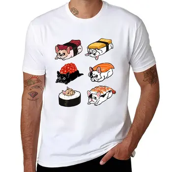 Нова тениска за суши и френчи, къса тениска, скъпа дрехи, забавни тениски за мъже