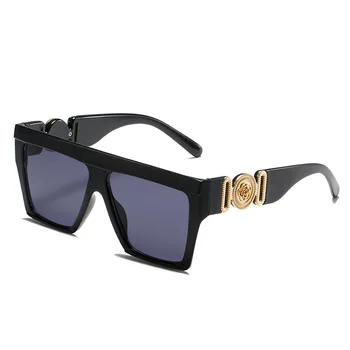 Нови модни извънгабаритни квадратни слънчеви очила, индивидуални метални аксесоари, очила с големи рамки, мъжки модни очила