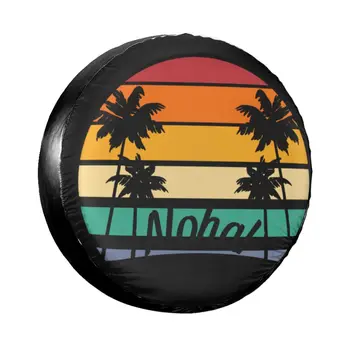 Обичай Калъф за Резервна гума Hawaii Aloha Beach за Mitsubishi Pajero от Тропическа Палма, Защитни Покривала за автомобилни джанти 14 