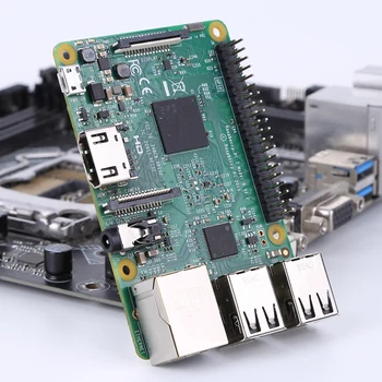 Одноплатный изчислителен 64-битов четириядрен процесор за дънната платка Raspberry Pi 3 B + По-бърз Ethernet 4.1/ 4.2, който е съвместим с Bluetooth и Wi-Fi